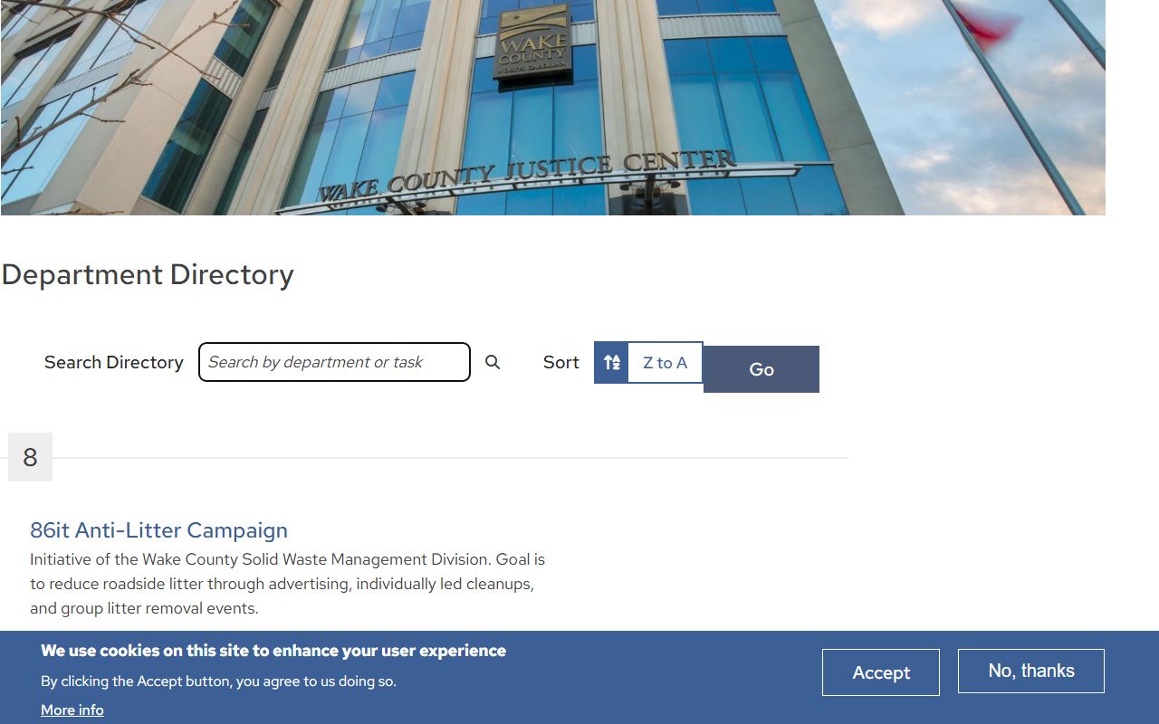 Garner phone directory Wake County departments
