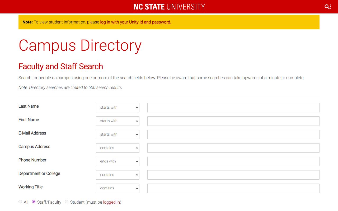 Garner phone numbers NC State directory search